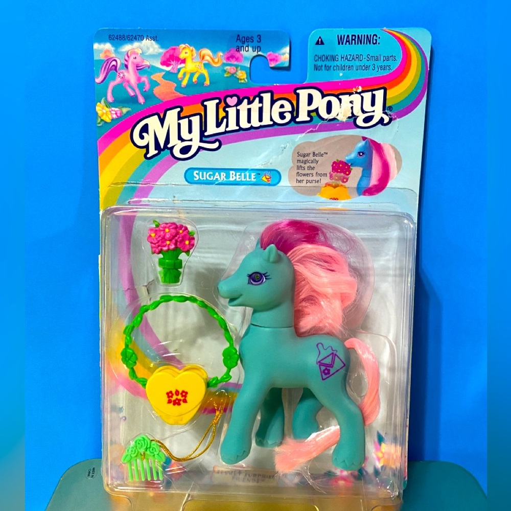 MY LITTLE PONY G2 VTG 1997 SECRET SURPRISE FRIENDS SUGAR BELLE w/ACCESSO…
